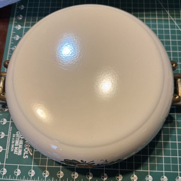 Vintage 1960s Villeroy & Boch Alt Amsterdam Enamelware 4 QT Pot & 9" Frying Pan - Picture 6 of 12